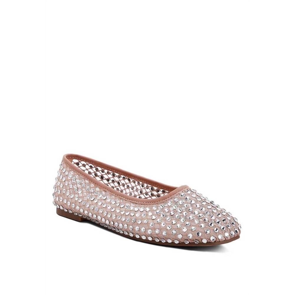 NEW RAG COMPANY women's orson naked rhinestone ballerina flats in pink